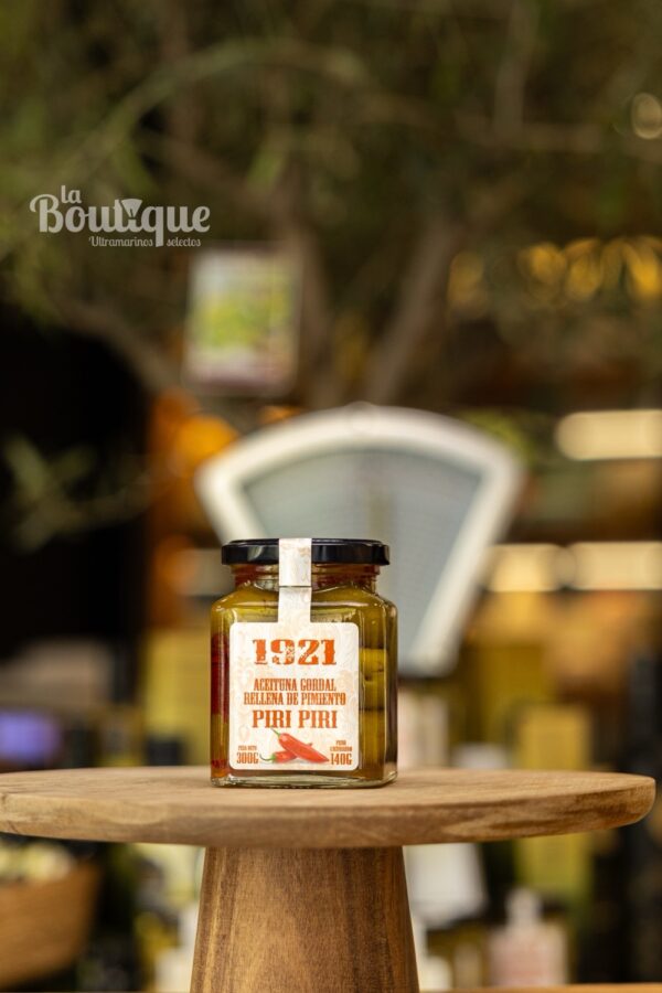 ACEITUNA GORDAL RELLENA DE PMIENTO PIRI PIRI 1921 300GR.
